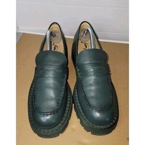 Free People Lyra Lug Sole Womens  US 8.5 EU 41 Green Platform Loafer Shoes
